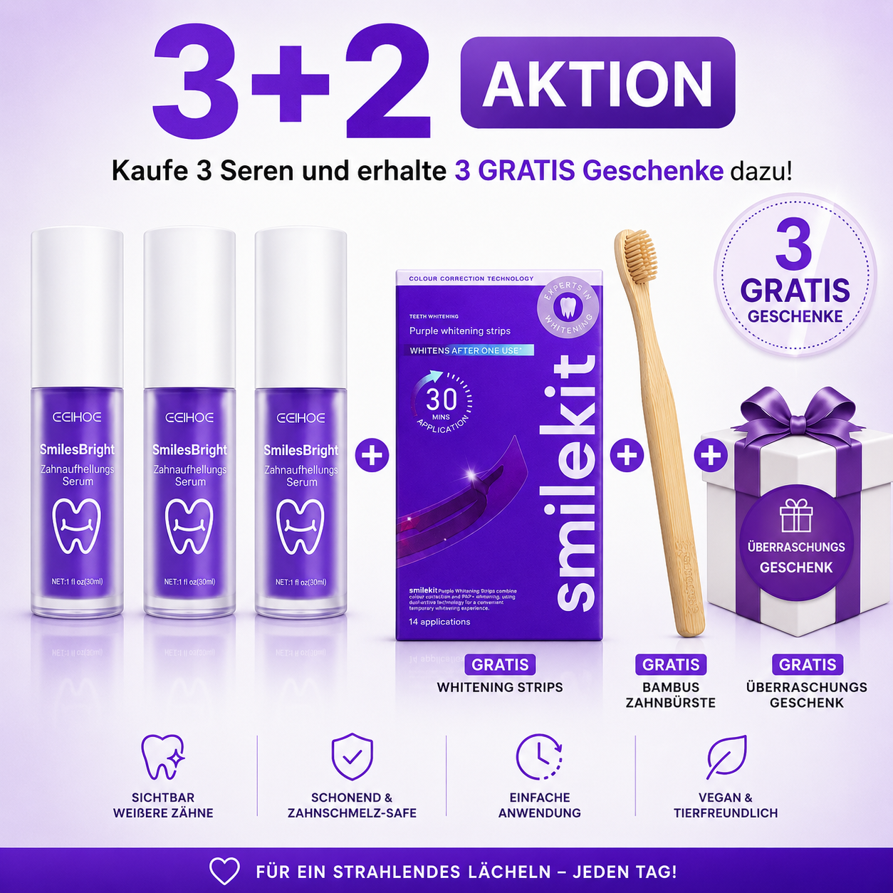 Zahnaufhellungs Serum - Für sichtbar weißere Zähne